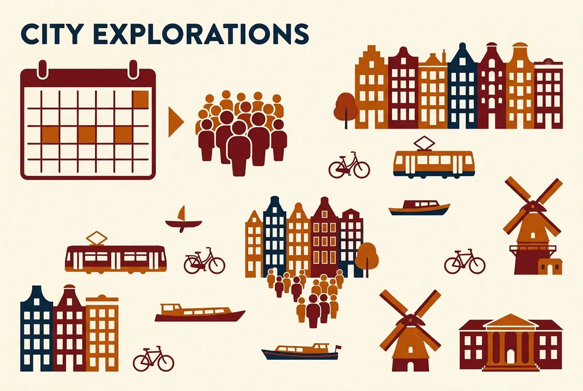 Plan simple montrant le parcours habituel du dernier dimanche gratuit du vatican depuis l'entrée jusqu'à la chapelle sixtine, avec des icônes génériques de foule à différents tronçons du trajet